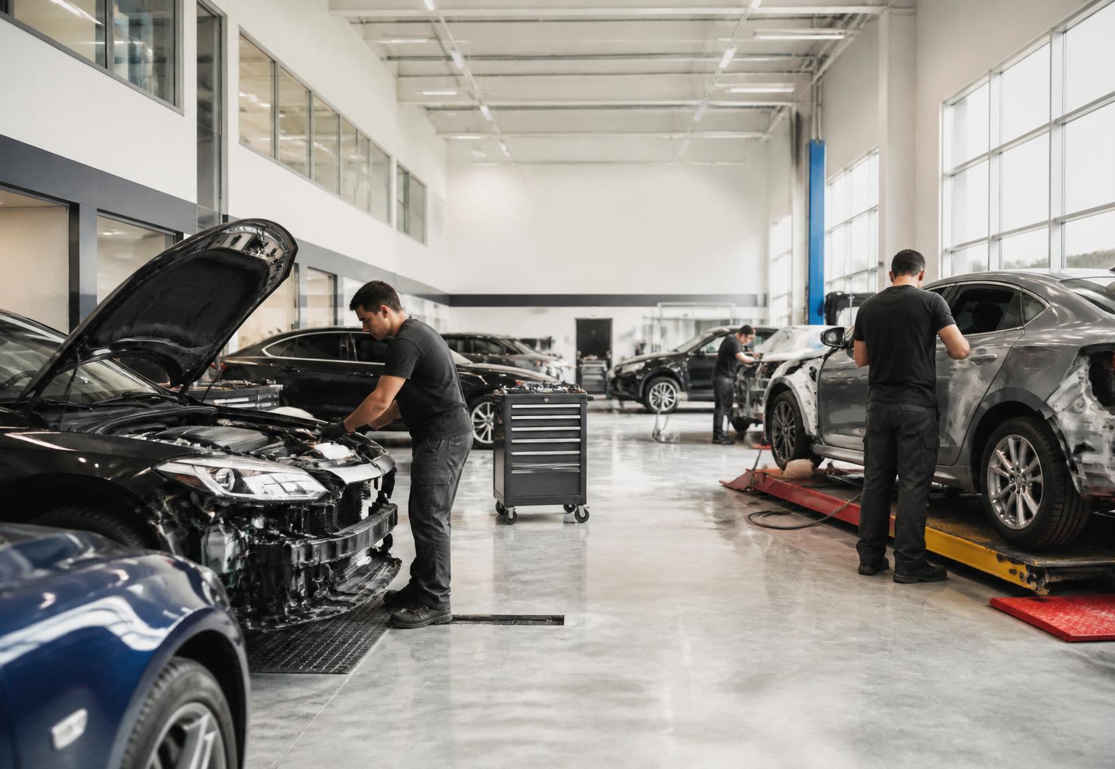 Westway Auto Center collision repair shop floor