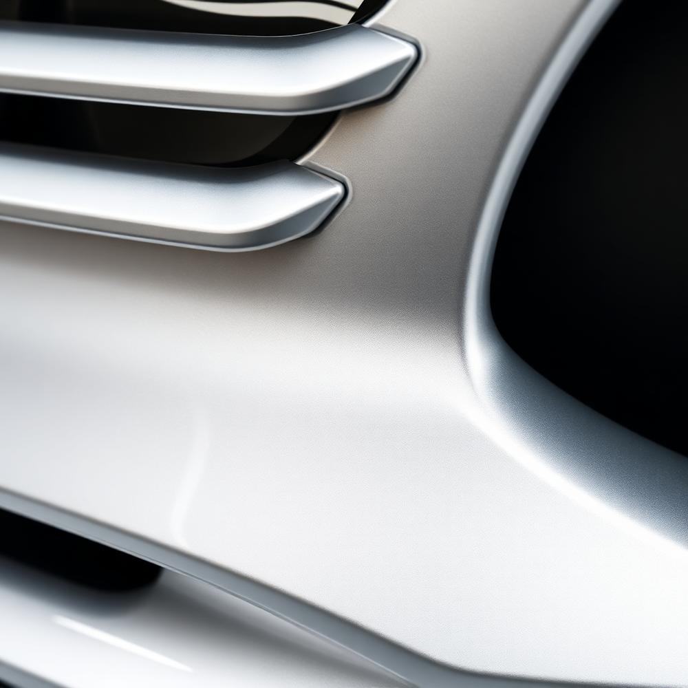 Flawless silver metallic bumper and fender repair